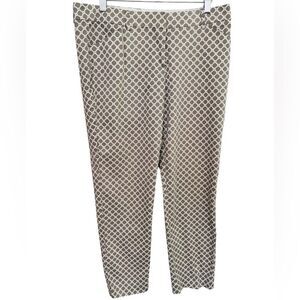 ZAC & RACHEL gray & white patterned ankle pants, cotton/spandex blend, size 8.